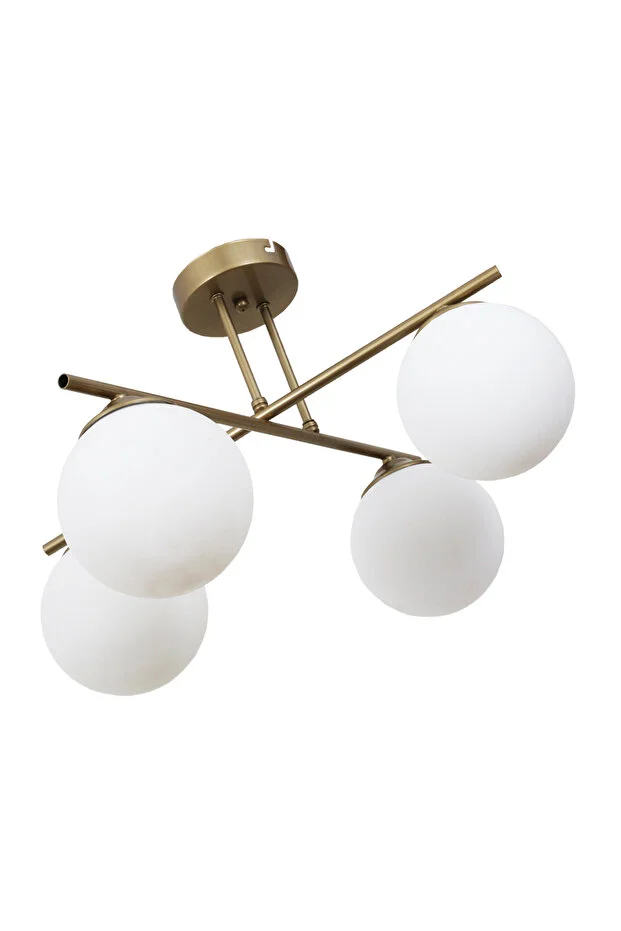 Jade Elegance 4’lü Avize – Eskitme & Beyaz Cam